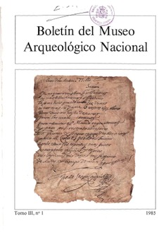 Boletín del Museo Arqueológico Nacional, tomo III, nº 1, 1985