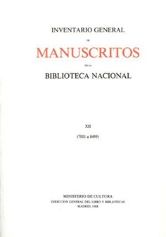 Inventario general de manuscritos (XII)
