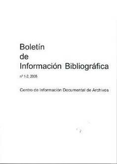 Boletín de Información Bibliográfica nº 1-2, 2005