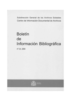 Boletín de Información Bibliográfica nº 3-4, 2004