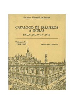 Catálogo de pasajeros a Indias. Volumen VII