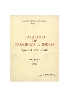 Catálogo de pasajeros a Indias. Volumen V, tomo I