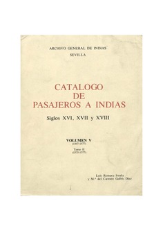 Catálogo de pasajeros a Indias. Volumen V, tomo II