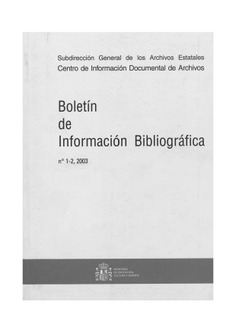 Boletín de Información Bibliográfica nº 1-2, 2003