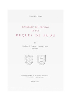 Inventario del Archivo de los Duques de Frias III