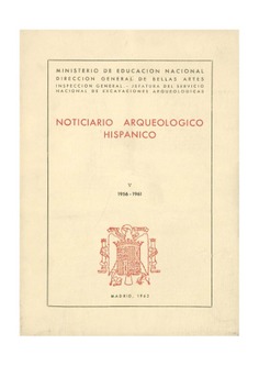 Noticiario arqueológico hispánico. Tomo V, 1956-1961