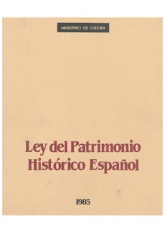 Ley del patrimonio histórico español (1985)