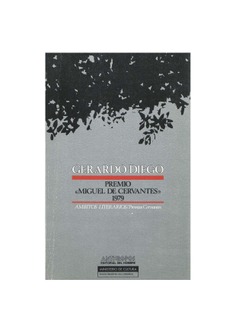 Gerardo Diego: Premio de Literatura en Lengua Castellana "Miguel de Cervantes" 1979