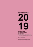 Estadística 2019. Estadística de Fundaciones sujetas al Protectorado Estatal. Serie 2016-2019, síntesis de resultados