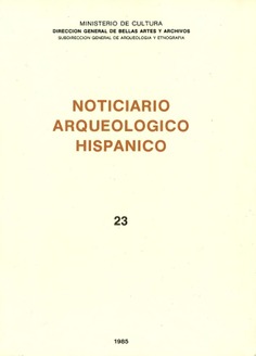 Noticiario arqueológico hispánico. Arqueología-tomo 23