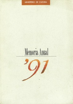 Memoria anual de actividades 1991. Ministerio de Cultura